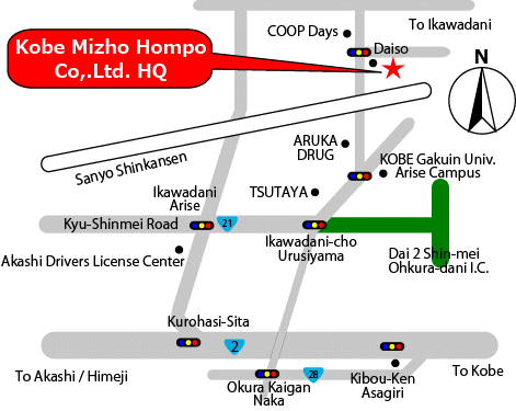 Access map of Kobe Mizho Honpo Inc.